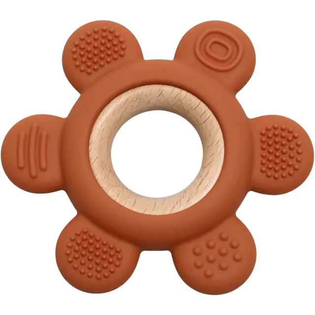 Baby-Crea Anneau de dentition bébé Anneau de Dentition Sensoriel bois silicone