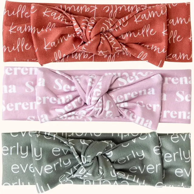 Baby-Crea Accessoires bébé personnalisés bandeau nœud naissance extensible