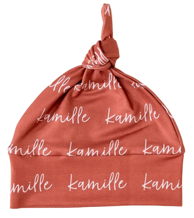 Baby-Crea Accessoires bébé personnalisés Bonnet de Naissance Prénom Répété